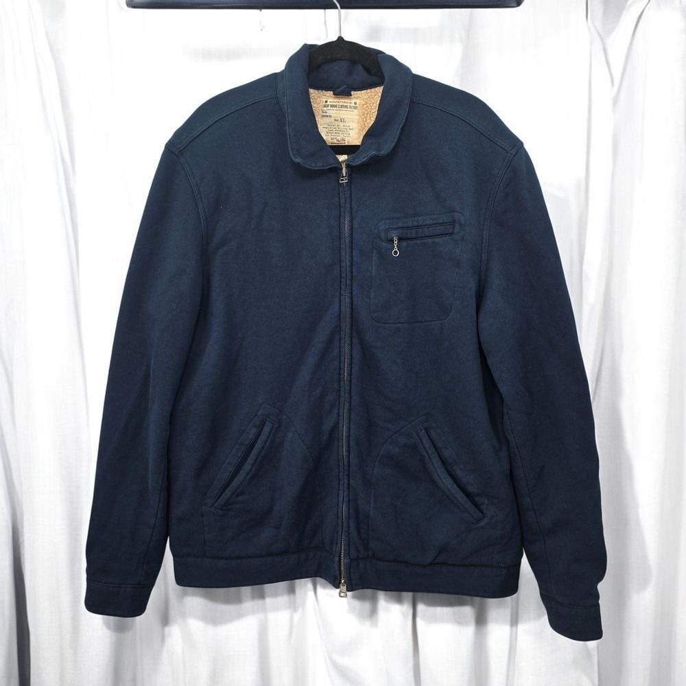 Lucky Brand Coat Mens Size‎ XL Blue Regulation Utility Wear Sherpa Lined Jacket